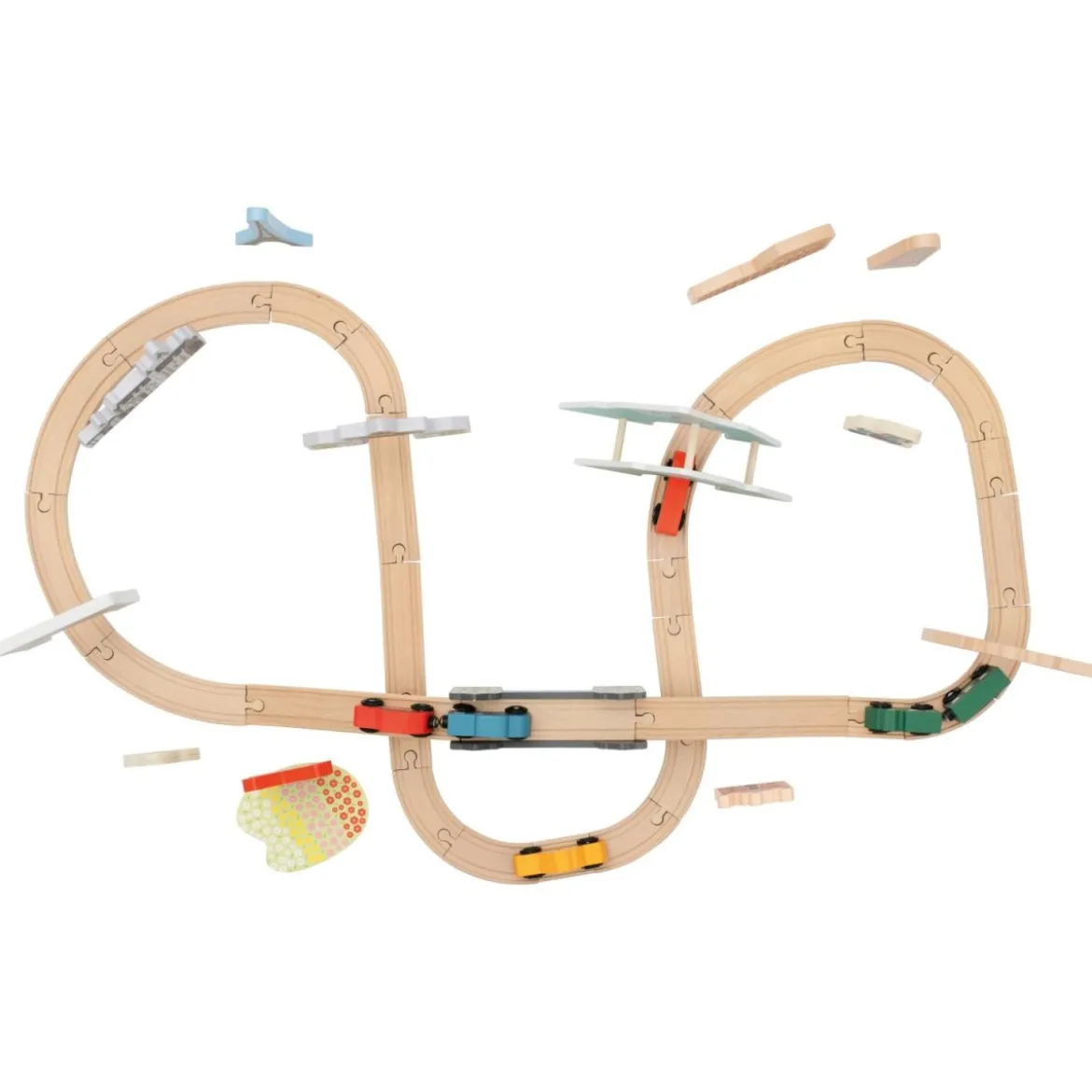 lupilu® Holzeisenbahn-Set, Europareise - B-Ware neuwertig