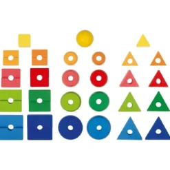 LUPILU® Regenbogen-Stapelwürfel / Regenbogen-Legespiel / Regenbogen-Stecktürme / Mosaik-Spiel (Steckturmblock) - B-Ware neuwertig