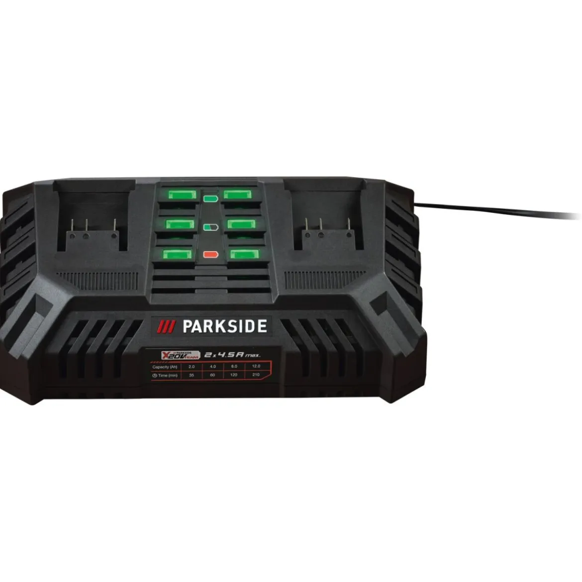 PARKSIDE® 20 V / 2 x 4,5 A Akku-Doppelladegerät PDSLG 20 B1, ohne Akku - B-Ware