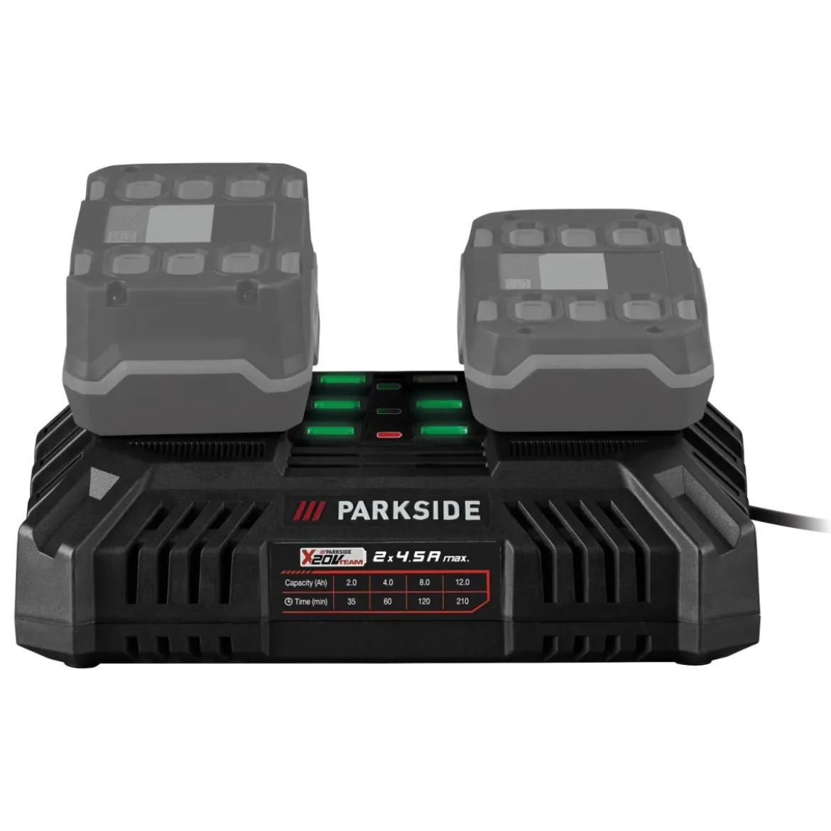 PARKSIDE® 20 V / 2 x 4,5 A Akku-Doppelladegerät »PDSLG 20 B1«, ohne Akku - B-Ware sehr gut