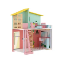 PLAYTIVE Holz Fashion Doll Puppenhaus, 8-teilig - B-Ware sehr gut
