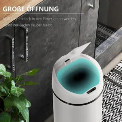 Ribelli Automatik-Mülleimer, mit Sensor, 50L, weiß - B-Ware Transportschaden Kosmetisch