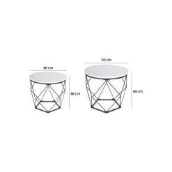 Ribelli 2er Set Beistelltische, weiß - B-Ware gut