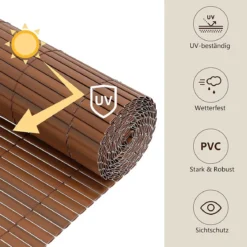 Ribelli Sichtschutzmatte, aus PVC, 90 x 400 cm, braun - B-Ware sehr gut