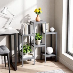 Ribelli 6-stufiges Blumenregal, grau - B-Ware sehr gut