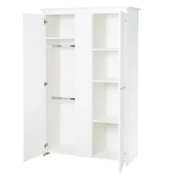 roba Kleiderschrank 'Anton' 2-türig, weiß mit modernen Holzgriffen - B-Ware Transportschaden Kosmetisch