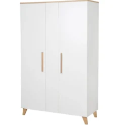 roba Kleiderschrank 'Leon', 2,5-türig, Weiß / Othello Eiche - B-Ware neuwertig