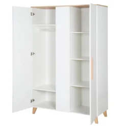 roba Kleiderschrank 'Leon', 2,5-türig, Weiß / Othello Eiche - B-Ware neuwertig