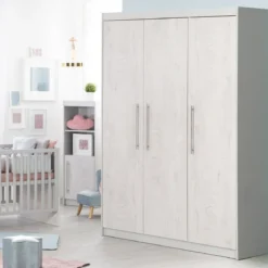 roba Kleiderschrank 'Maren 2', 3-türig, Lichtgrau/weiß - B-Ware neuwertig