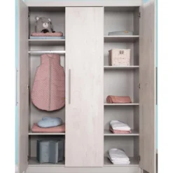 roba Kleiderschrank 'Maren 2', 3-türig, Lichtgrau/weiß - B-Ware sehr gut