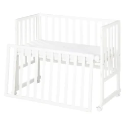 roba Stuben- & Beistellbett 3in1 mit Barriere + Matratze, Holz weiß - B-Ware sehr gut