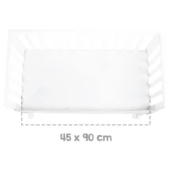 roba Stuben- & Beistellbett 3in1 mit Barriere + Matratze, Holz weiß - B-Ware sehr gut
