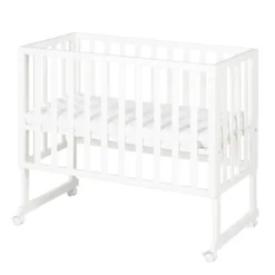 roba Stuben- & Beistellbett 3in1 mit Barriere + Matratze, Holz weiß - B-Ware sehr gut