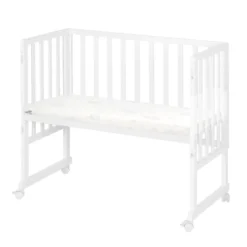 roba Stuben- & Beistellbett 3in1 mit Barriere + Matratze, Holz weiß - B-Ware sehr gut