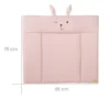 roba Wickelauflage soft 'roba Style' rosa, 85 x 75 cm, abwischbar, mit Hasengesicht 'Lily'- B-Ware