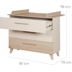 roba Wickelkommode 'Sidney' inkl. abnehmbarem Wickelaufsatz - Cashmere / Eichen Dekor - B-Ware neuwertig