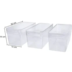 SILVERCREST® Kühlschrank Organizer mit Deckel, 3er Set - B-Ware